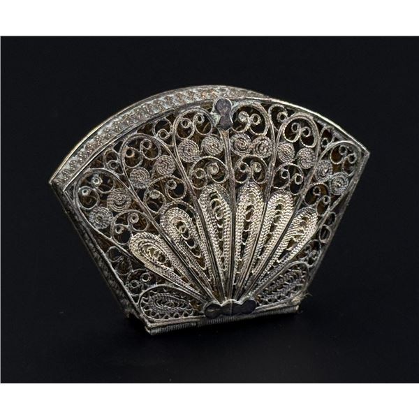 Art Deco Filigree .800 Silver Rosary Box