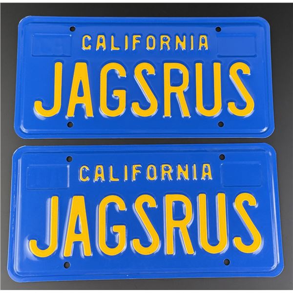 California JAGSRUS Vanity License Plate Set