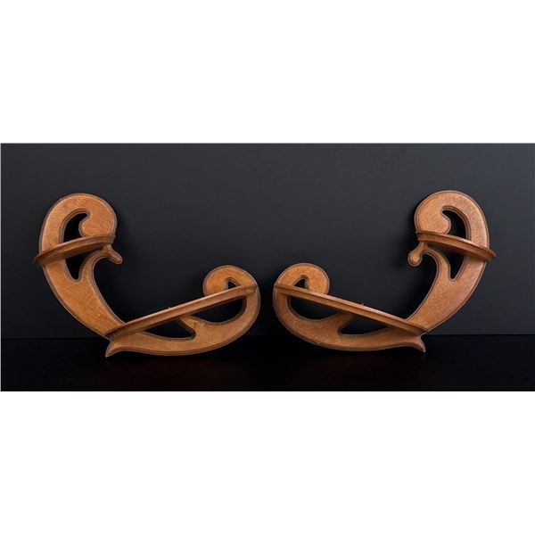 Art Nouveau Wood Wall Shelves