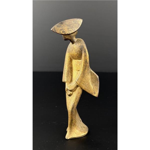 Cast Iron Japanese Garden Geisha Statue