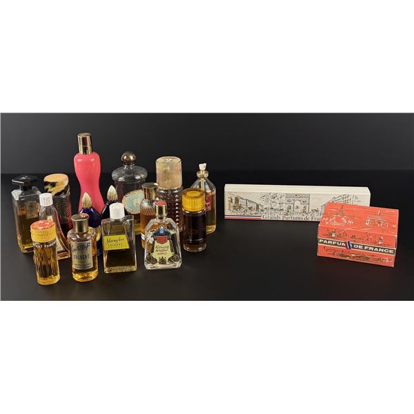 Collection of Vintage Perfume Cologne Bottles