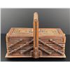 Image 1 : Tramp Art Pyrography Sewing Box