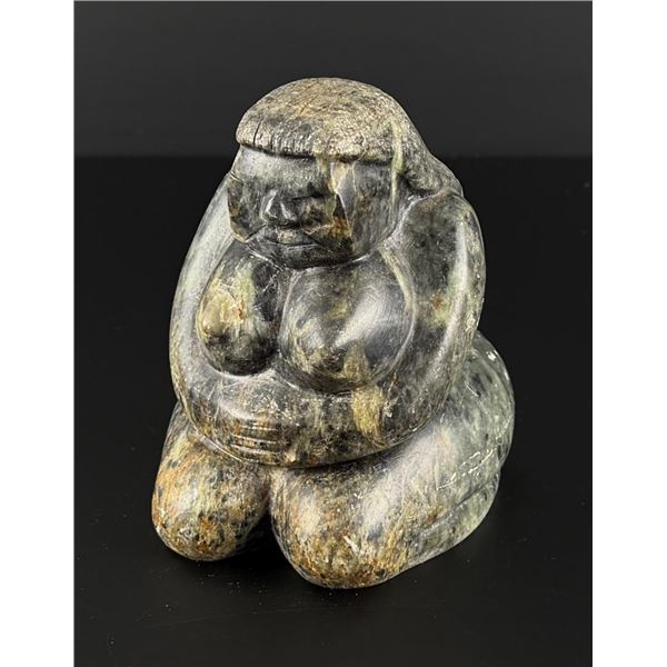Alaskan Inuit Eskimo Carved Soapstone Woman