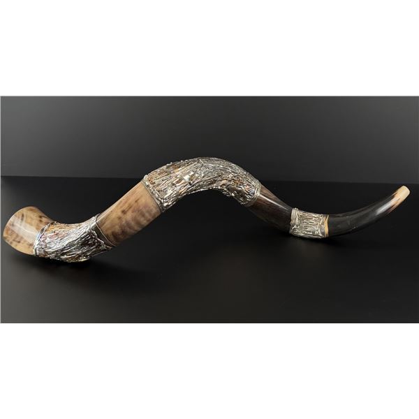 Yemenite Shofar Silver Plated Kudu Horn