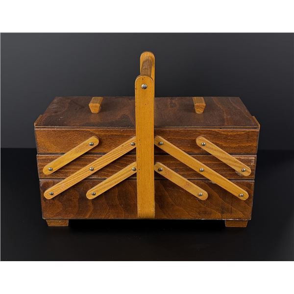 Mid Century Accordion Sewing Storage Box