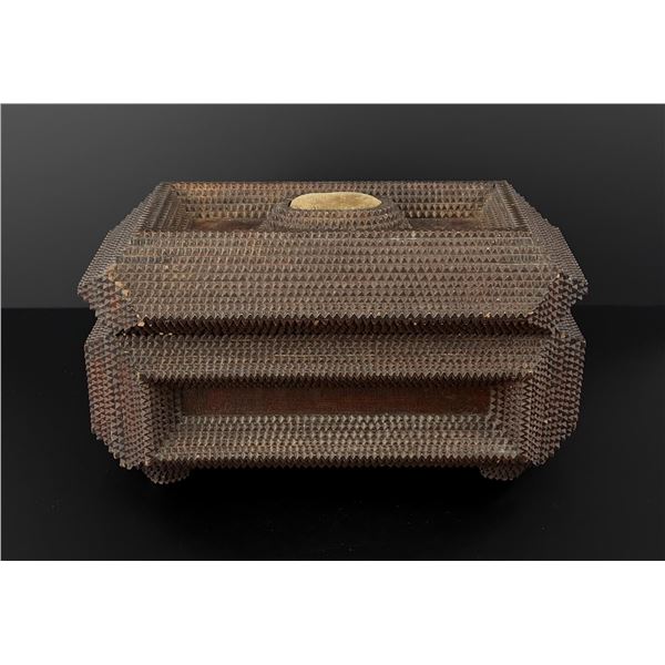 Folk Tramp Art Jewelry Box