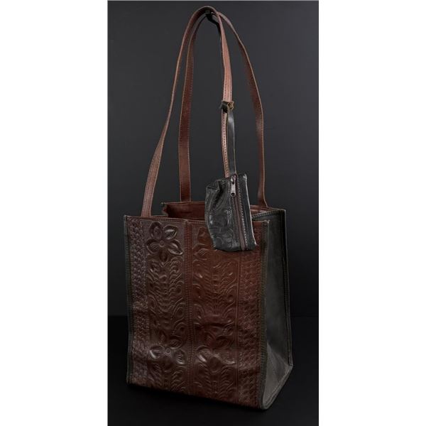 Leaders in Leather Tooled Leather Cowgirl Tote