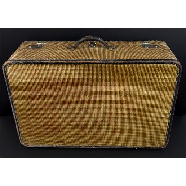 1940s Tweed Suitcase