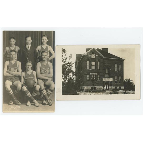 Monticello Iowa Basketball RPPC Postcards