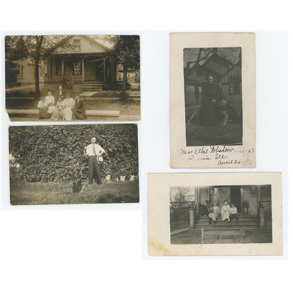People with Dogs RPPC Postcards