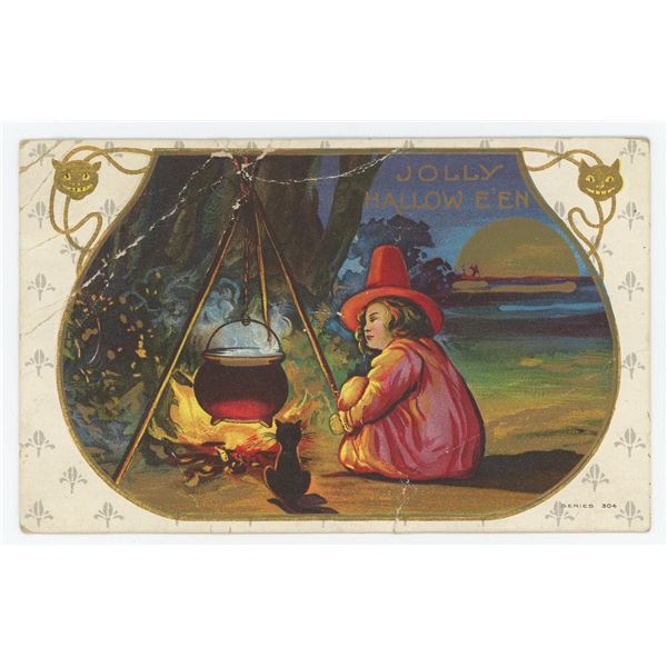 Antique Jolly Halloween Postcard