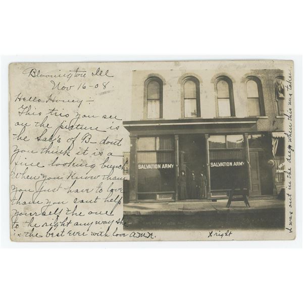 Bloomington Illinois Salvation Army RPPC Postcard
