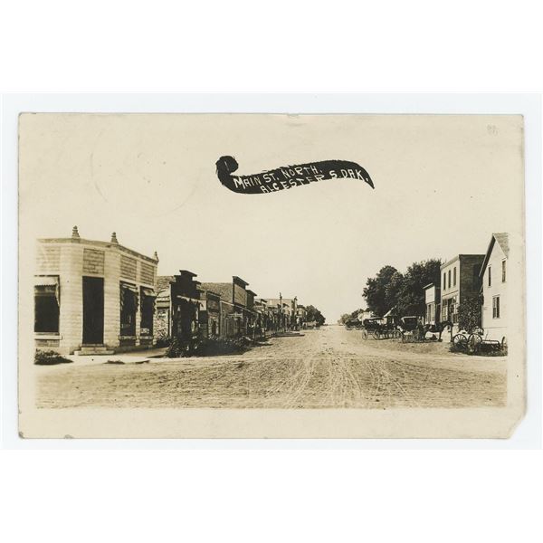Alcester South Dakota Main Street RPPC Postcard