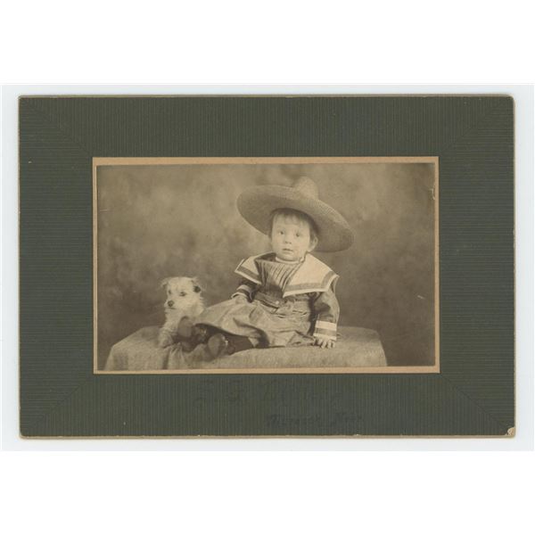 Child with Dog Nebraska Cabinet Photo