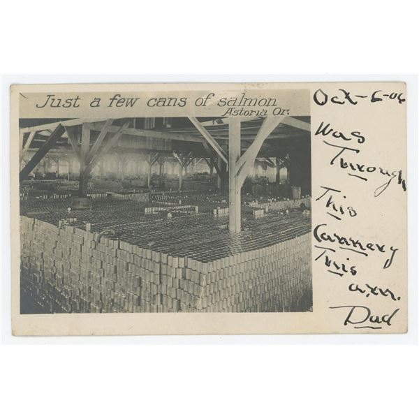 Astoria Oregon Salmon Cannery RPPC Postcard