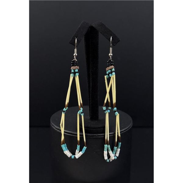 Native American Indian Porcupine Quill Earrings
