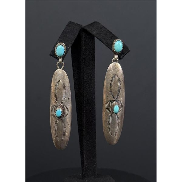 Navajo Sterling Silver Turquoise Earrings