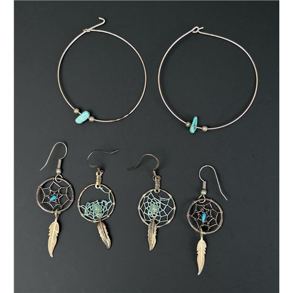Collection of Navajo Sterling Silver Earrings