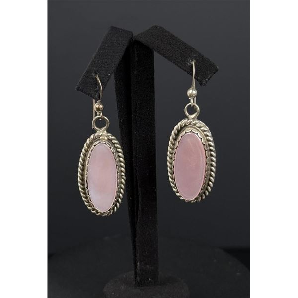 Navajo Sterling Pink Mother of Pearl Earrings