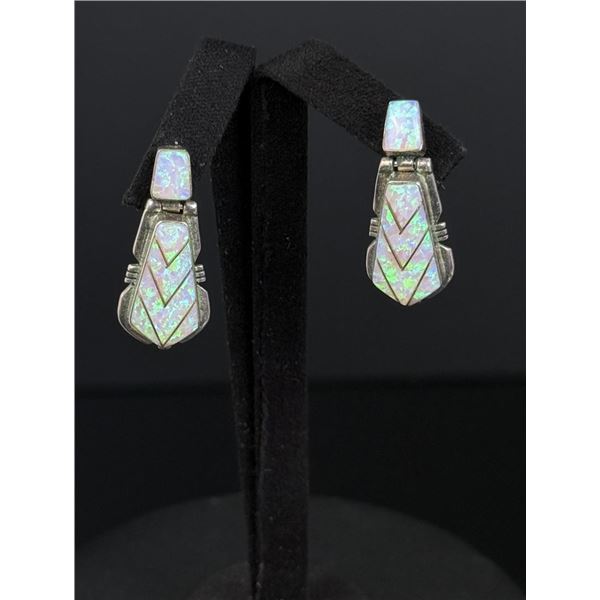 Johnson Ralph Navajo Sterling Opal Earrings