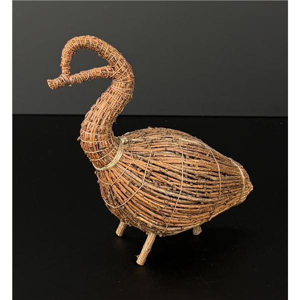Northern Cree Indian Tamarack Goose Basket Decoy
