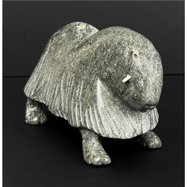 David Qimirpik Inuit Serpentine Muskox Carving
