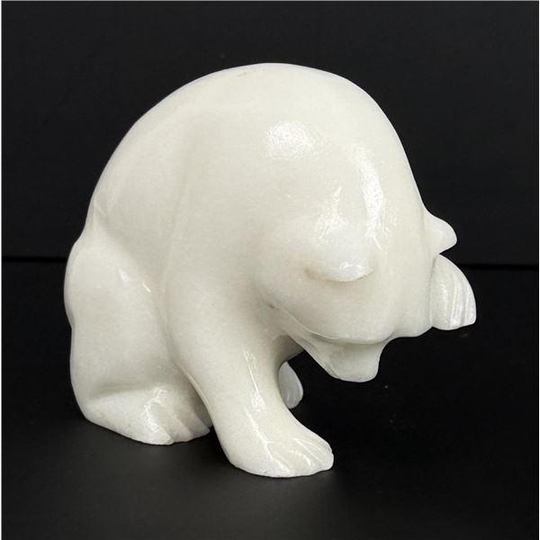 Signed Inuit Carved Polar Bear