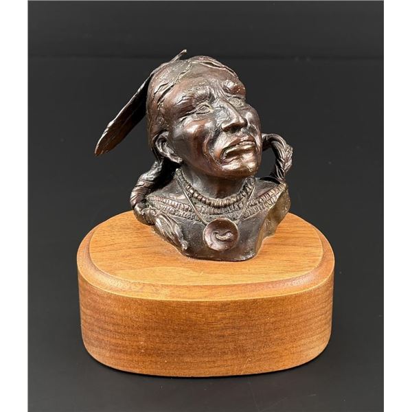 Pamela Harr Indian Warrior Bust Bronze