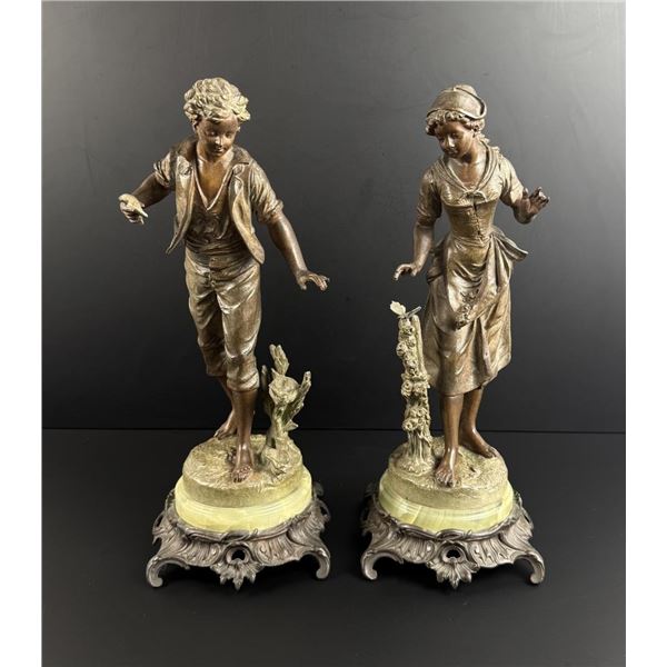 Emile Bruchon Jeu Innocent Spelter Figures