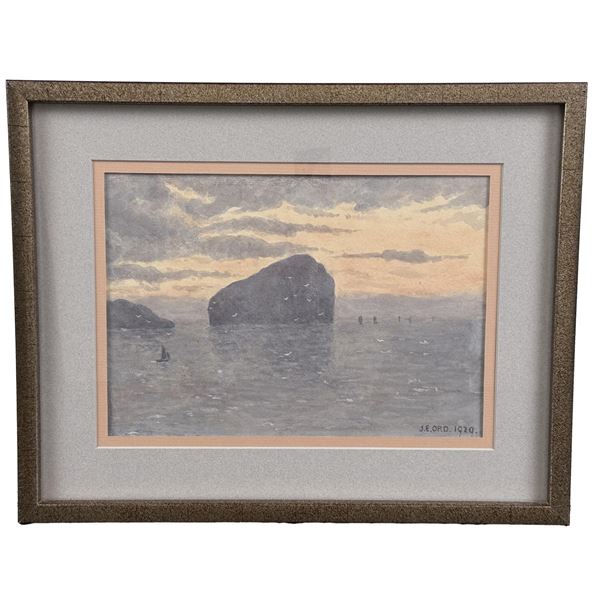 JE Ord Ocean Landscape Watercolor Painting