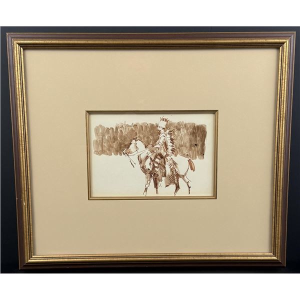 Ned Jacob Indian Chief Watercolor Painting