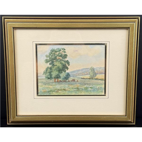 JMR Pastoral Landscape Watercolor Painting