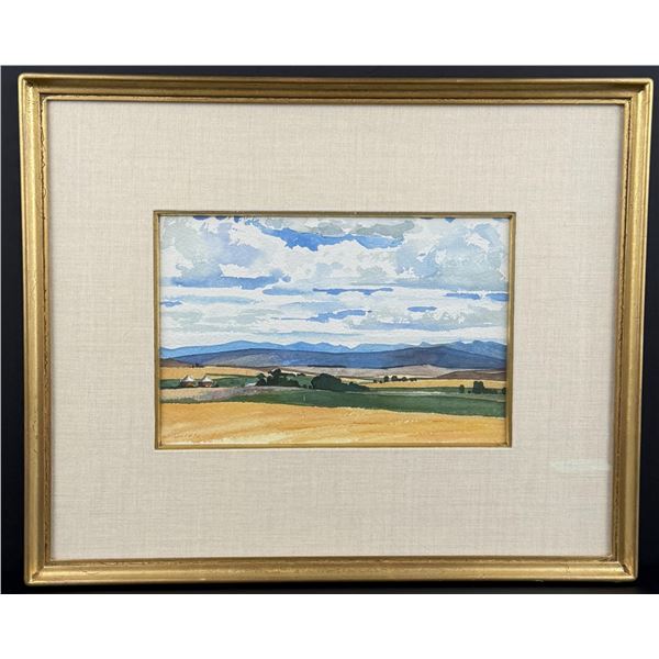 Paul Lackner Montana Fields Watercolor Painting