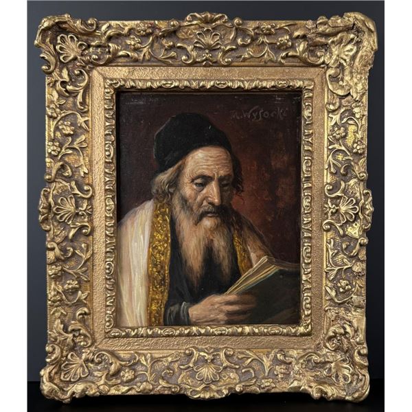 M Wysocki Judaica Rabbi Painting