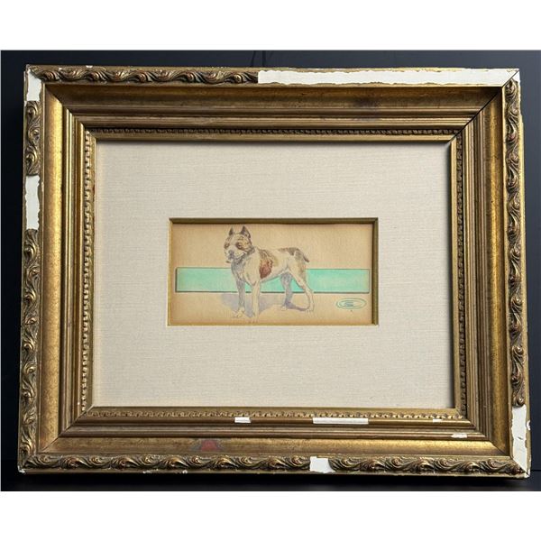 Olaf Carl Seltzer Bull Terrier Watercolor Painting