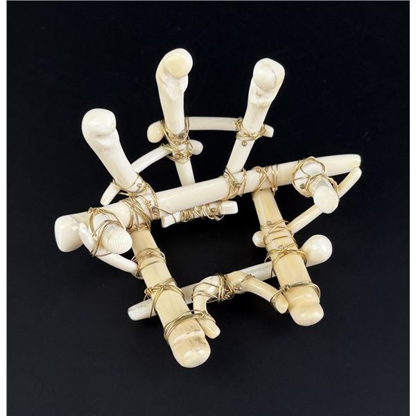 14k Gold Alaskan Inuit Eskimo Ivory Chair