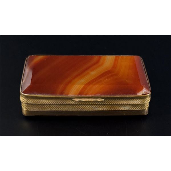 Victorian Banded Red Agate Pill Snuff Box