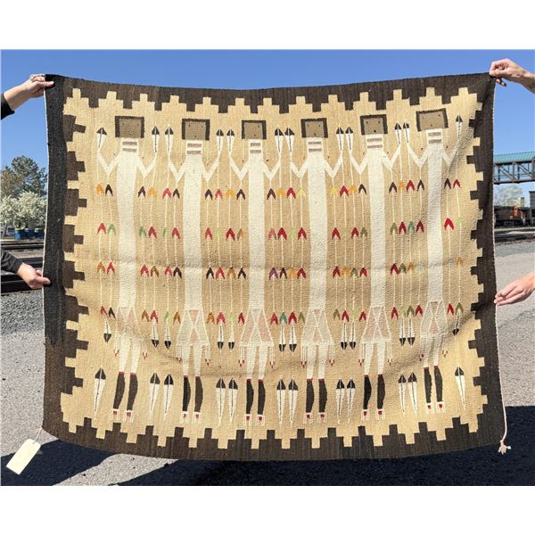 Exceptional Navajo Indian Yei Yeibichai Dancer Rug