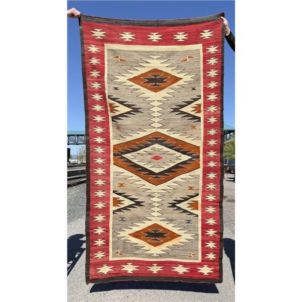 Exceptional Navajo Indian Red Mesa Rug