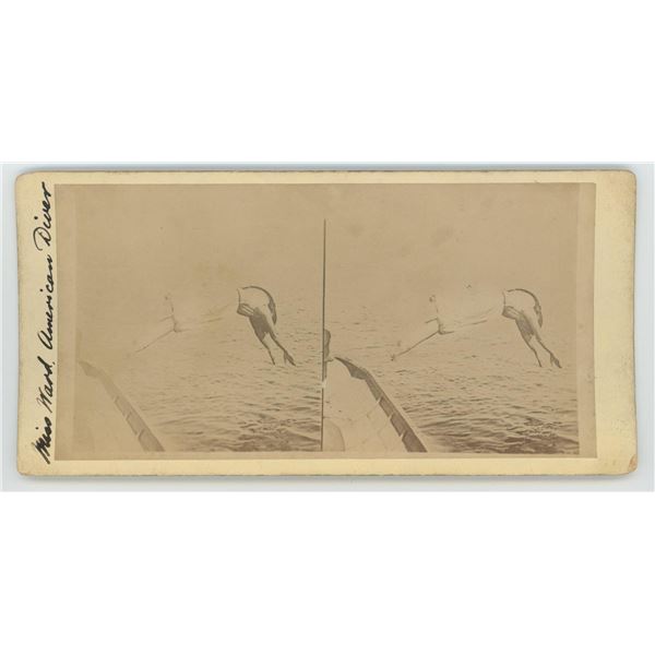 Miss Ward Greatest Lady Diver Stereoview
