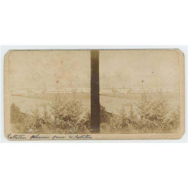 Lyttelton Harbour New Zealand Stereoview