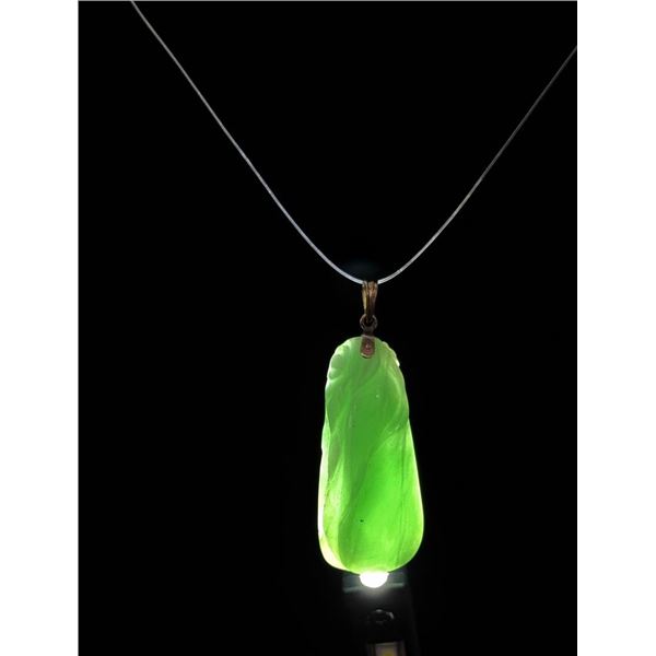 14K Gold Chinese Jadeite Pendant
