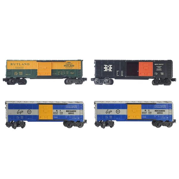 (4) Lionel Boxcars 6464 Assorted