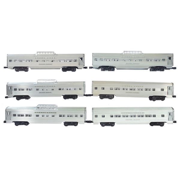 (6) Lionel Lines Silver Cars Assorted