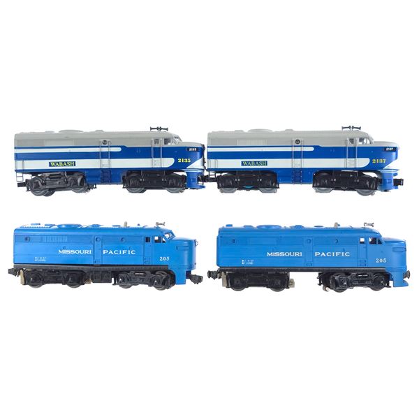 (4) Lionel Santa Fe 205 & Wabash 2135/2137 Diesel Engines