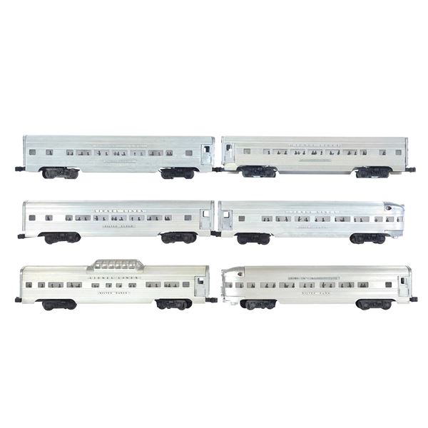 (6) Lionel Lines Silver Cars Assorted