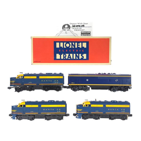 (4) Lionel Santa Fe Assorted Blue & Yellow