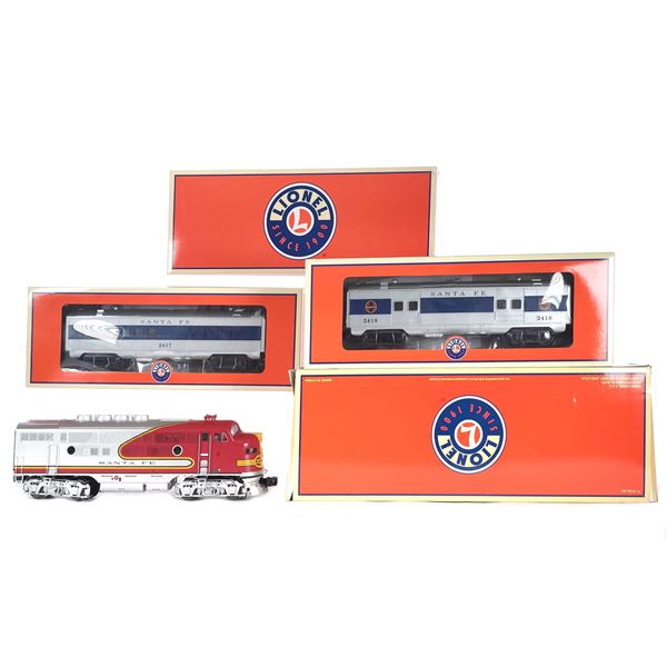 (2) Lionel Santa Fe 6-345216 Locomotive & 6-27772 Cars Boxed