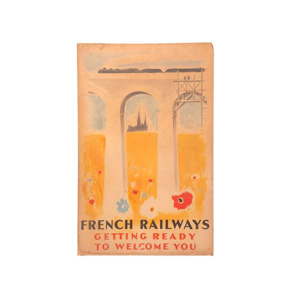 1946 French Railways "Getting Ready To Welcome You" Travel Poster