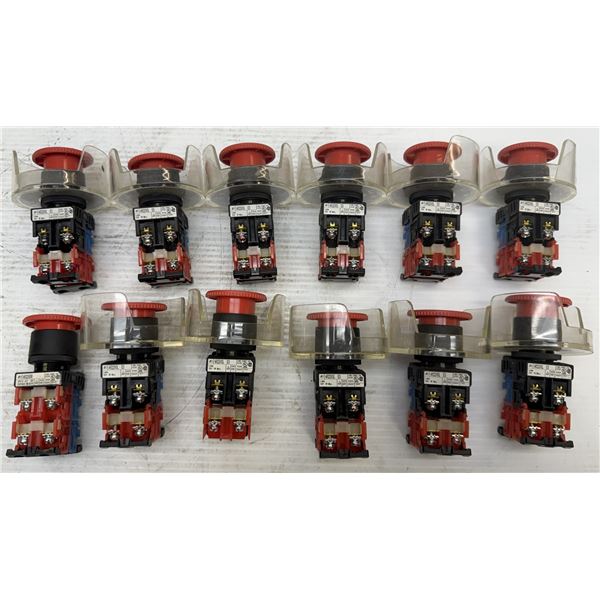 Lot of (12) Fuji Electric #AR22V0L E3 Red Illuminated Push Twist Button